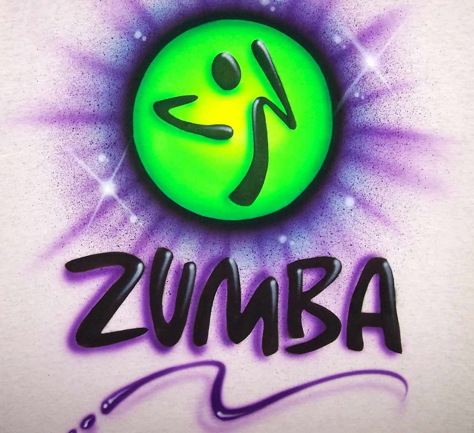 2 Sided Zumba Themed Personalized Airbrushed Shirt