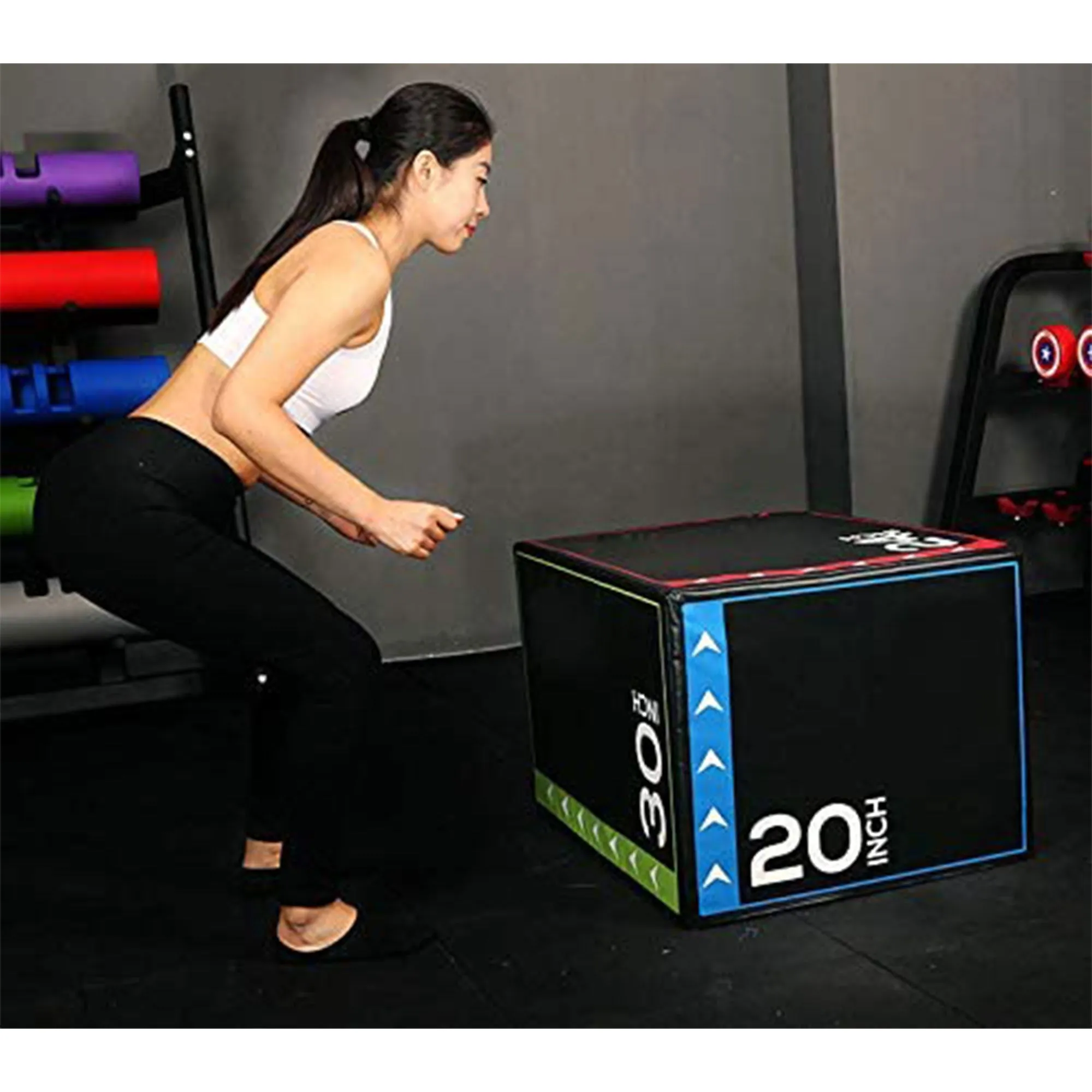 BalanceFrom Fitness 3 in 1 60lb Foam Box Jumping Exercise, Black (Damaged)