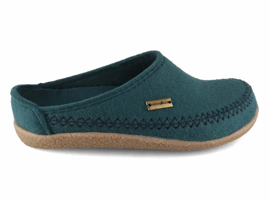 HAFLINGER Men Women Clogs Blizzard Credo, pine green