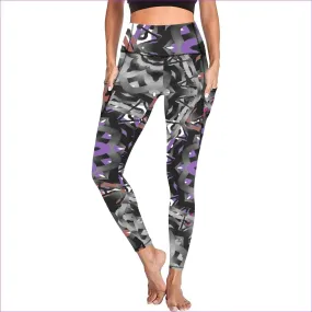 Mandala Graffiti High Waist Leggings with Pockets