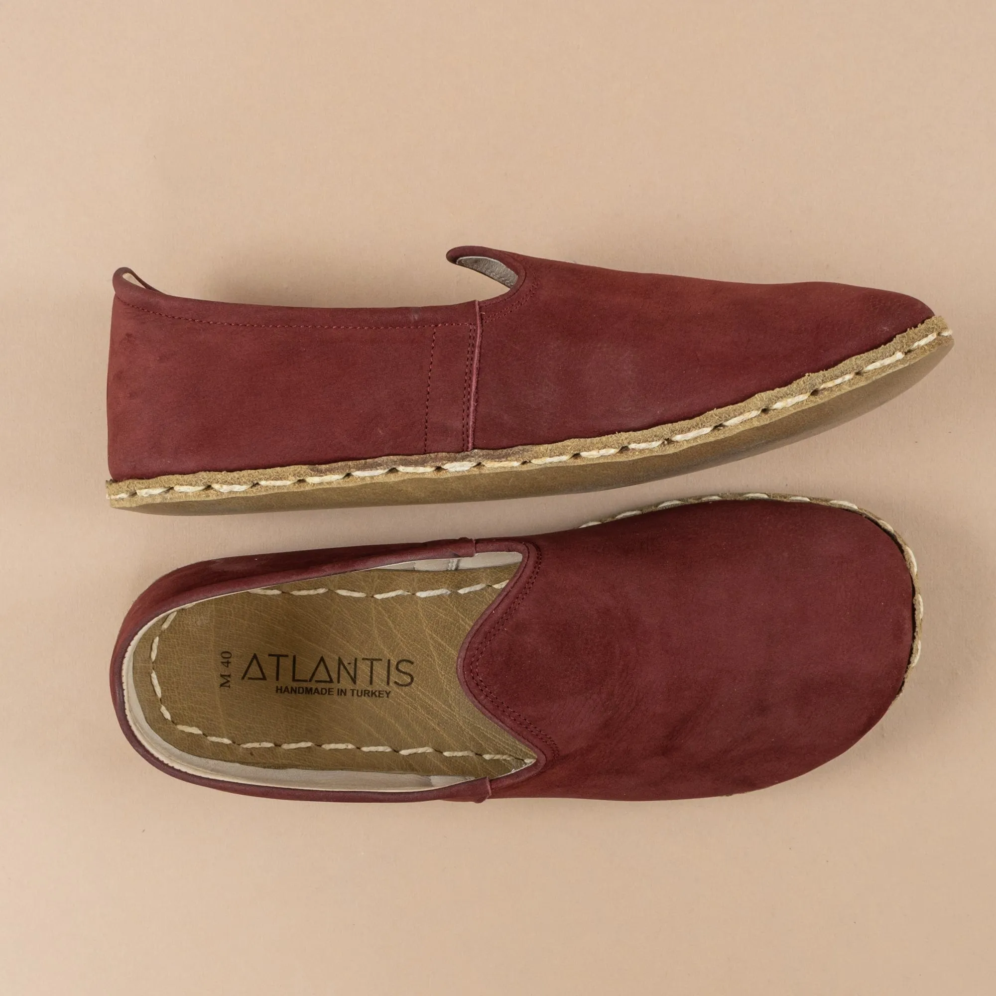 Men's Burgundy Barefoots