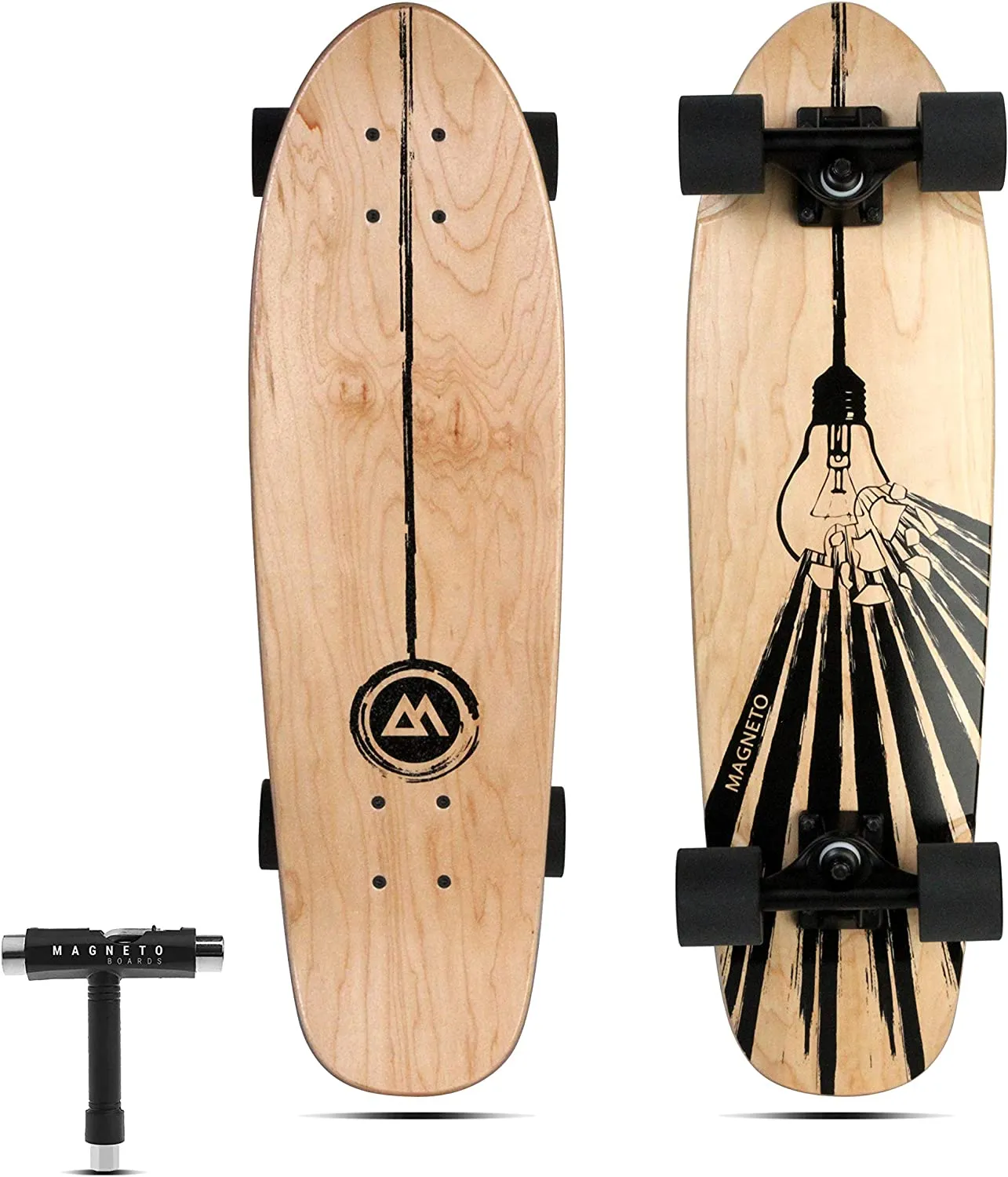 Mini Skateboard Cruiser 27.5" x 7.5" Short Board for Kids, Teens and Adults