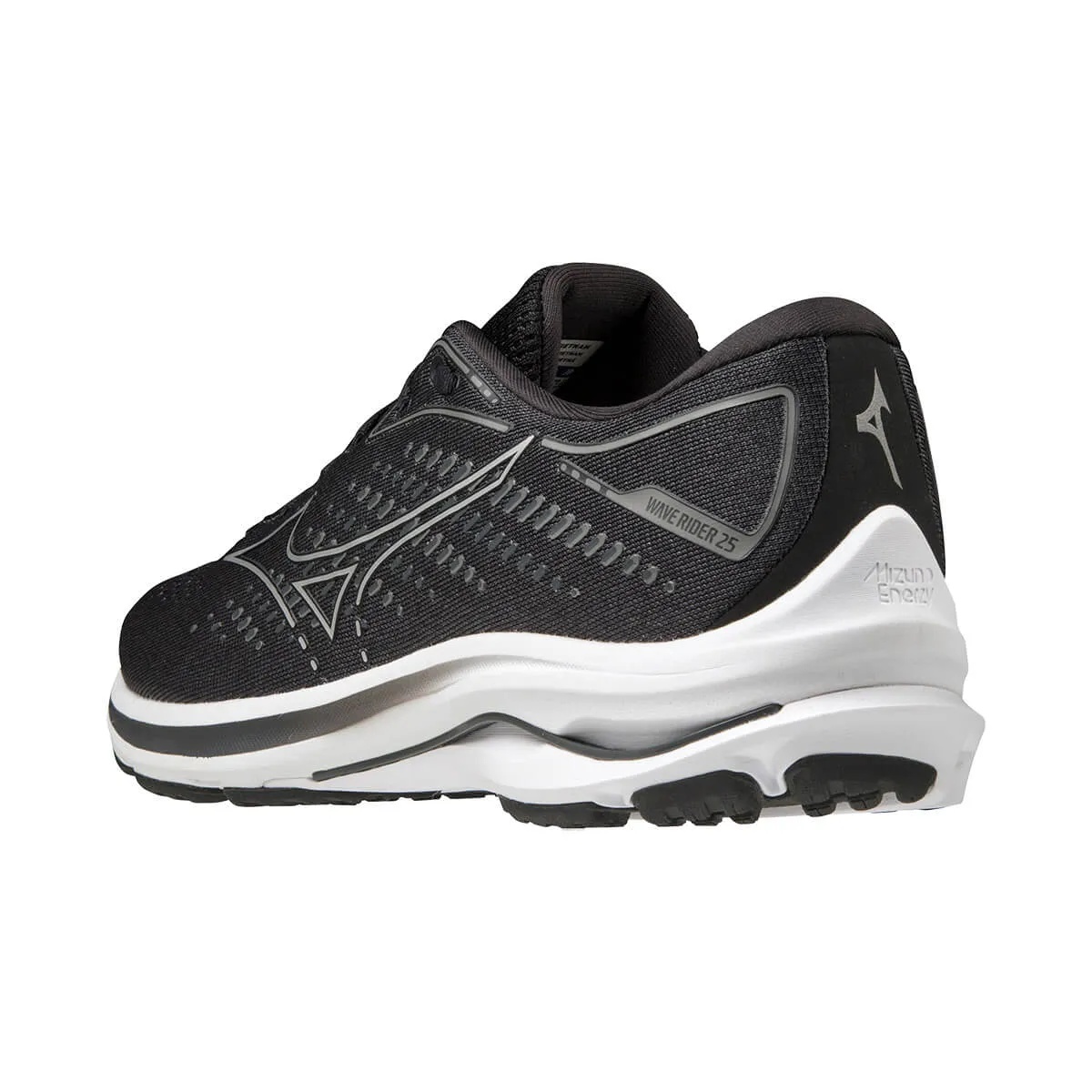 Mizuno Wave Rider 25 Wide Mens | Black/silver/ebony