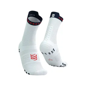 Socks Compressport Pro Racing V4.0 Run High White Blue