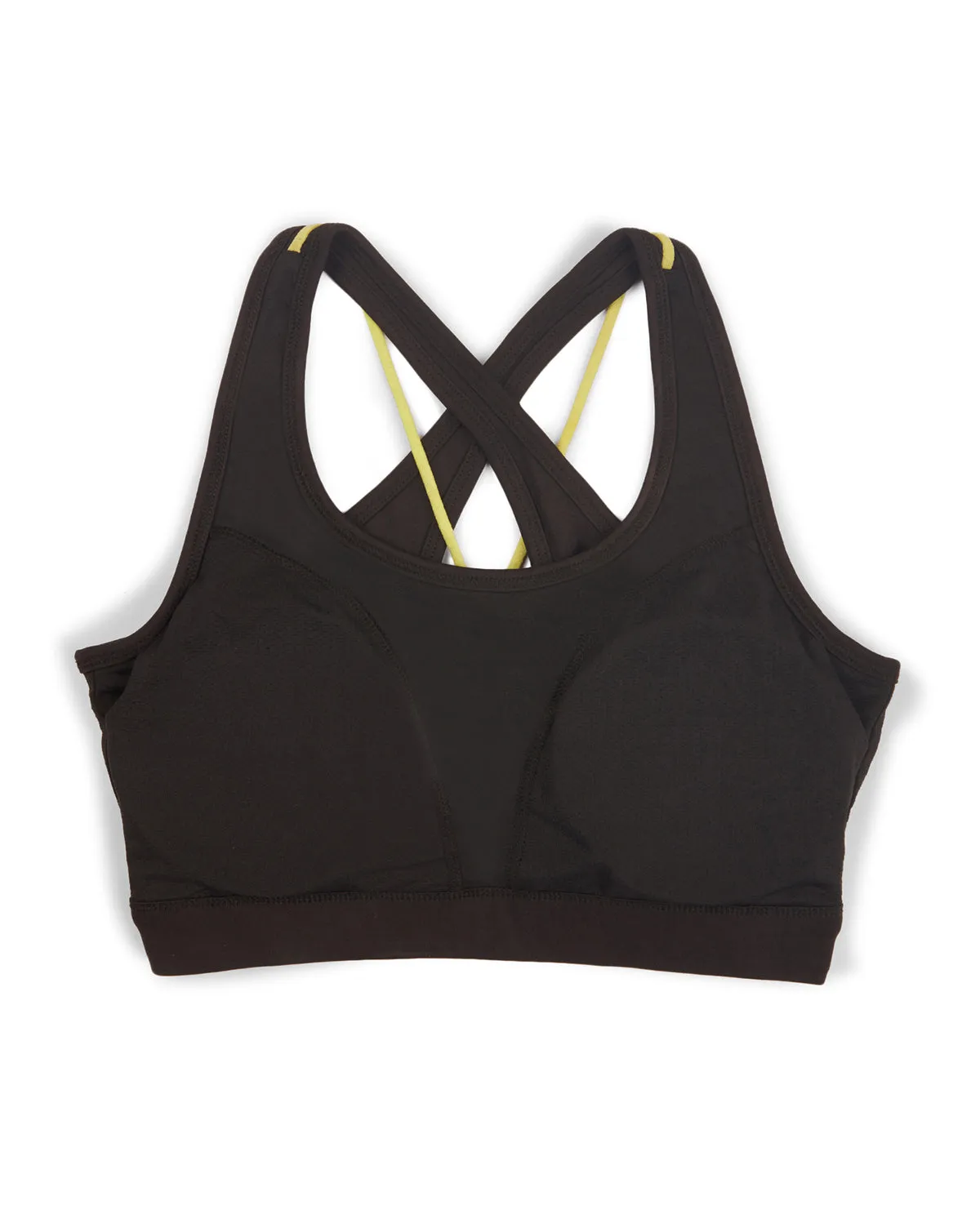 Sports Bra with Criss-cross straps and Back Closure - NYK310- Black