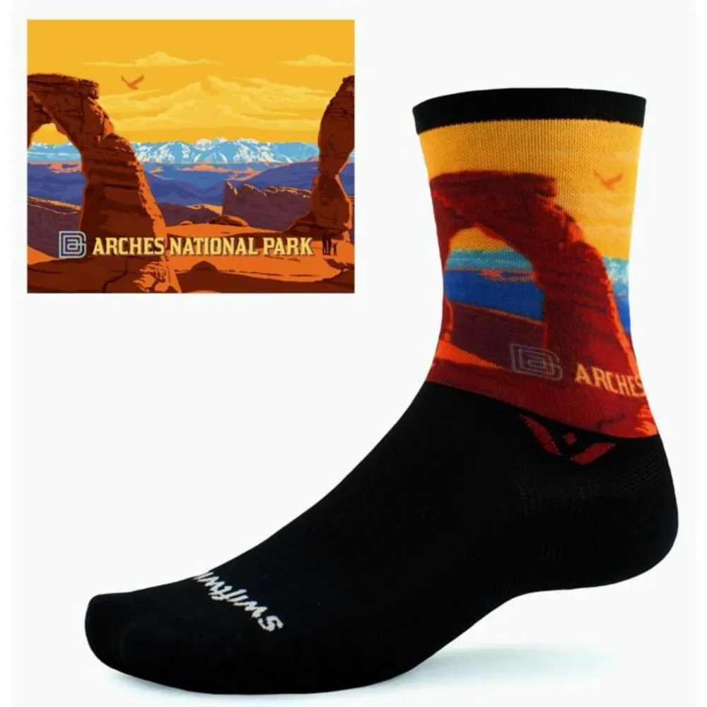 Swiftwick Vision Six Impression Crew Socks: Arches National Park