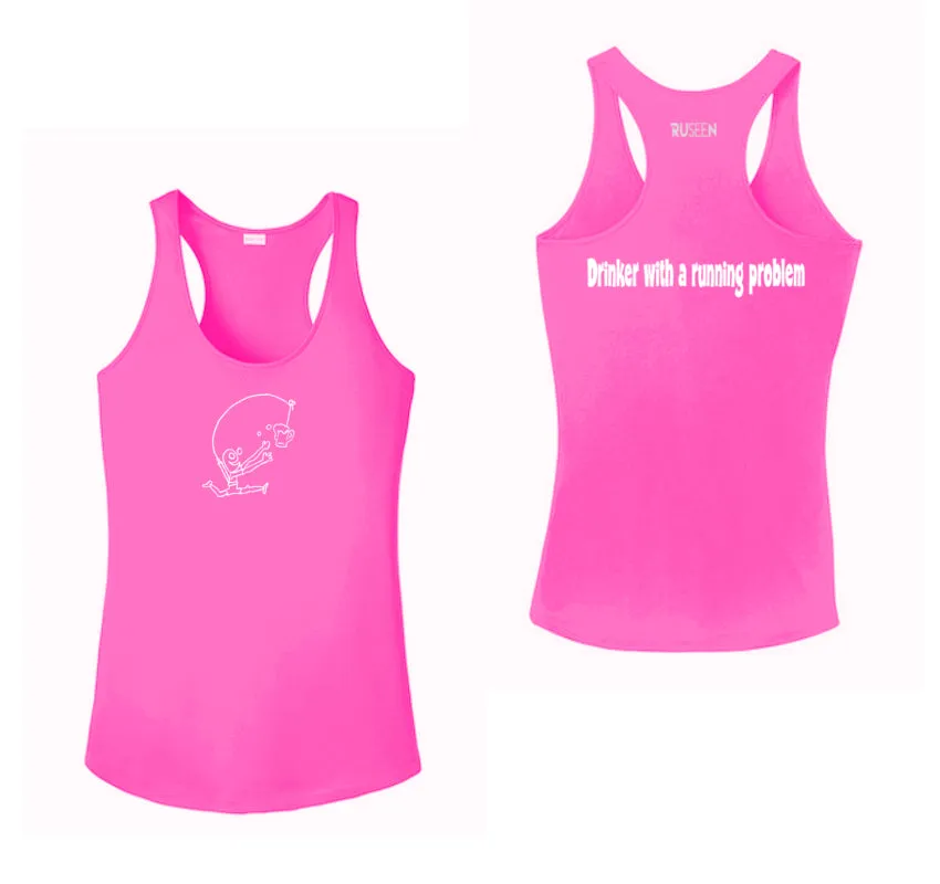 Women's Reflective Tank Top - Drinker with a Running Problem