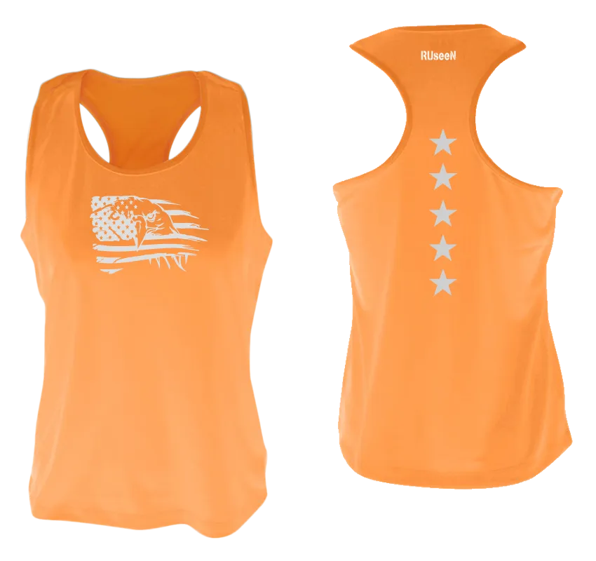 Women's Reflective Tank Top - Eagle Flag