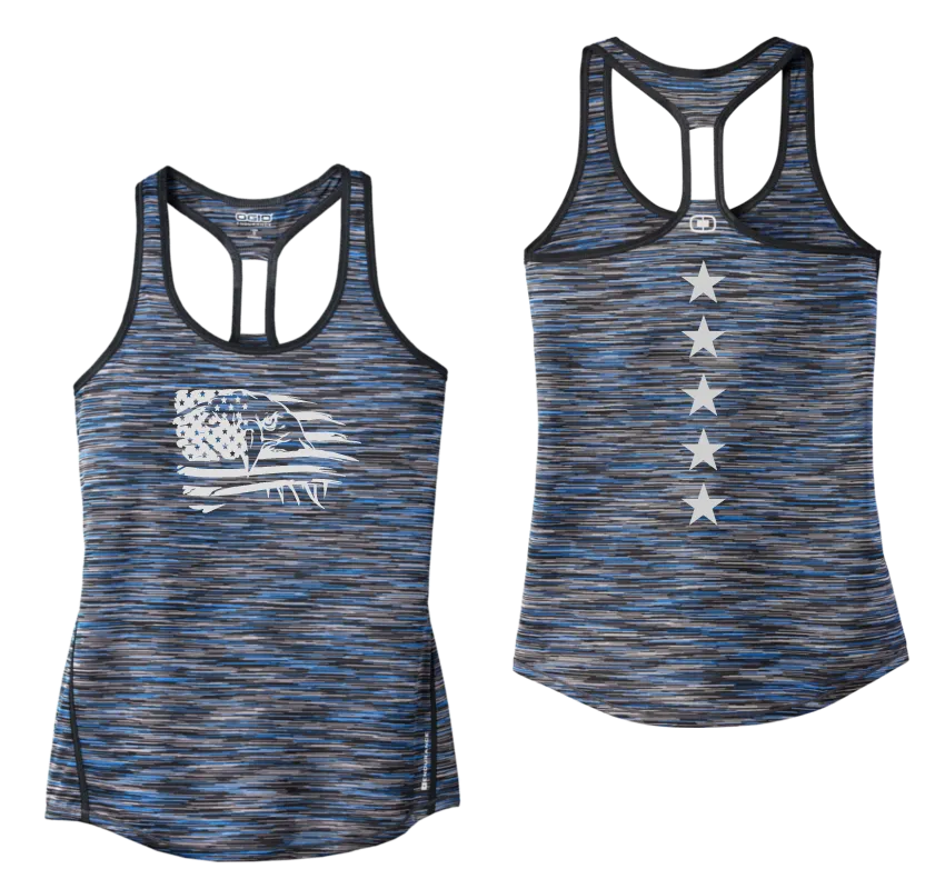 Women's Reflective Tank Top - Eagle Flag