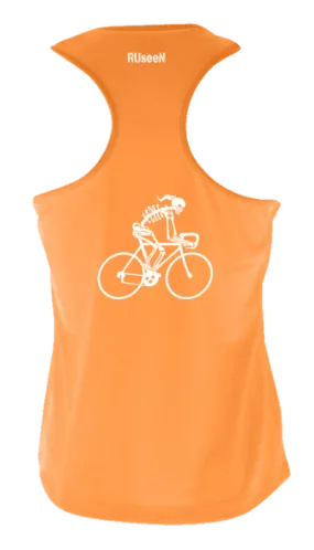 Women's Reflective Tank Top - Female Road Bike Skeleton