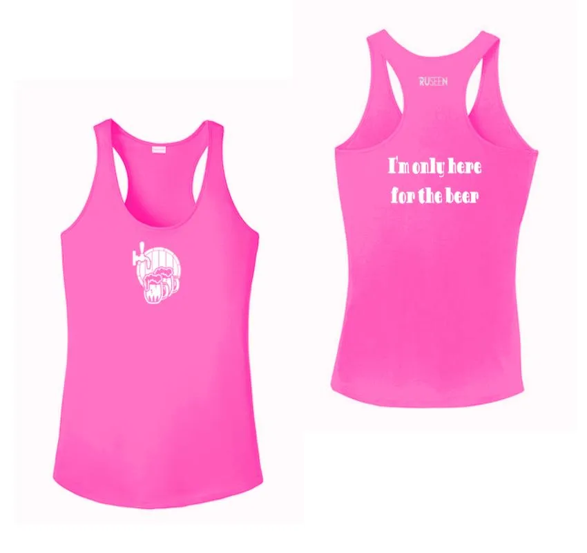 Women's Reflective Tank Top - I'm Only Here For The Beer