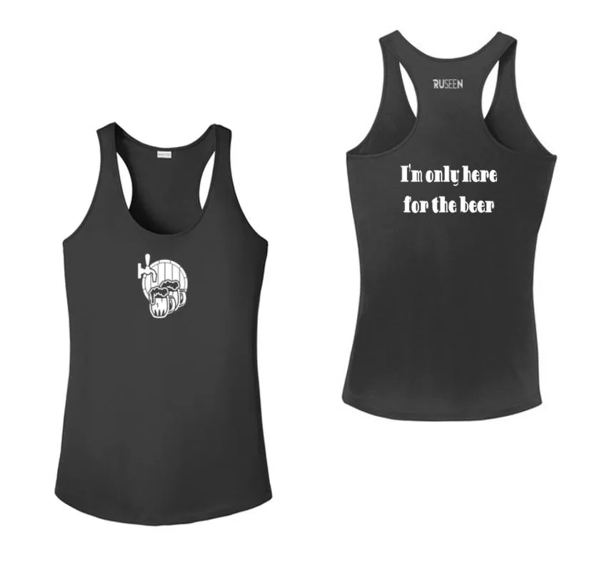 Women's Reflective Tank Top - I'm Only Here For The Beer