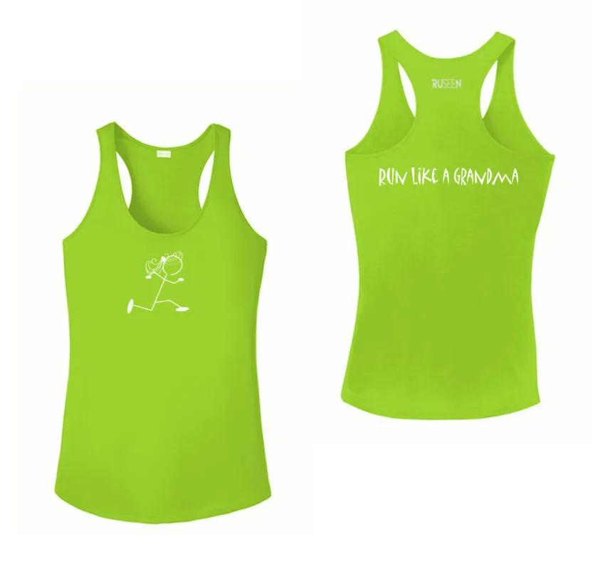 Women's Reflective Tank Top - Run Like a Grandma