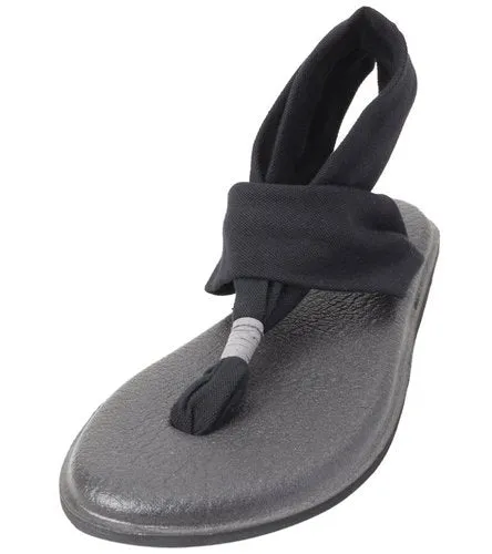 Women's Shoes Sanuk YOGA SLING 2 Knit Fabric Sandals SWS10001 BLACK